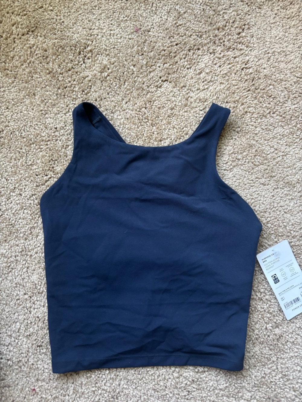 Athleta Navy Blue High-Neck Sports Bra Tank